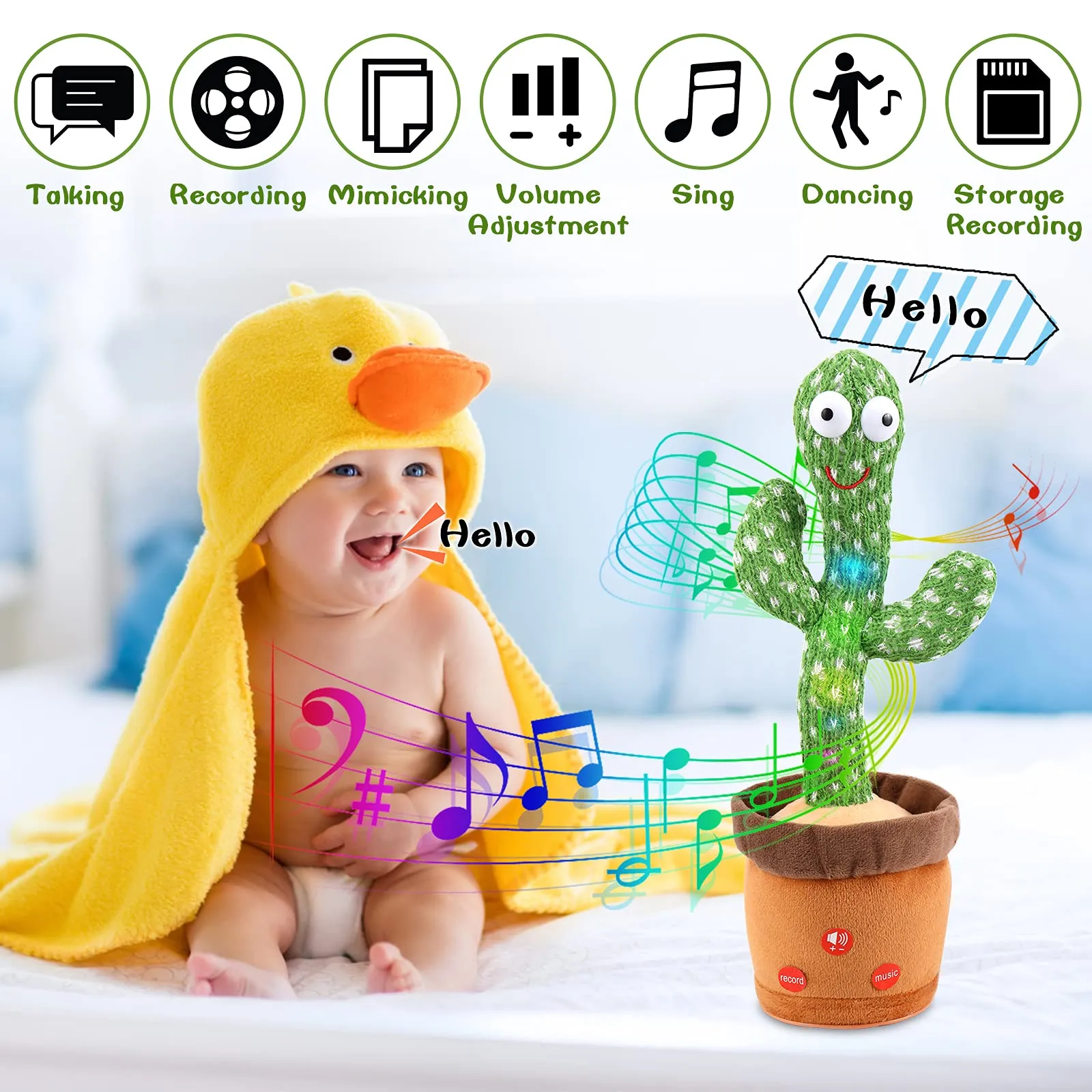 Following Baby Singing and Dancing Cactus